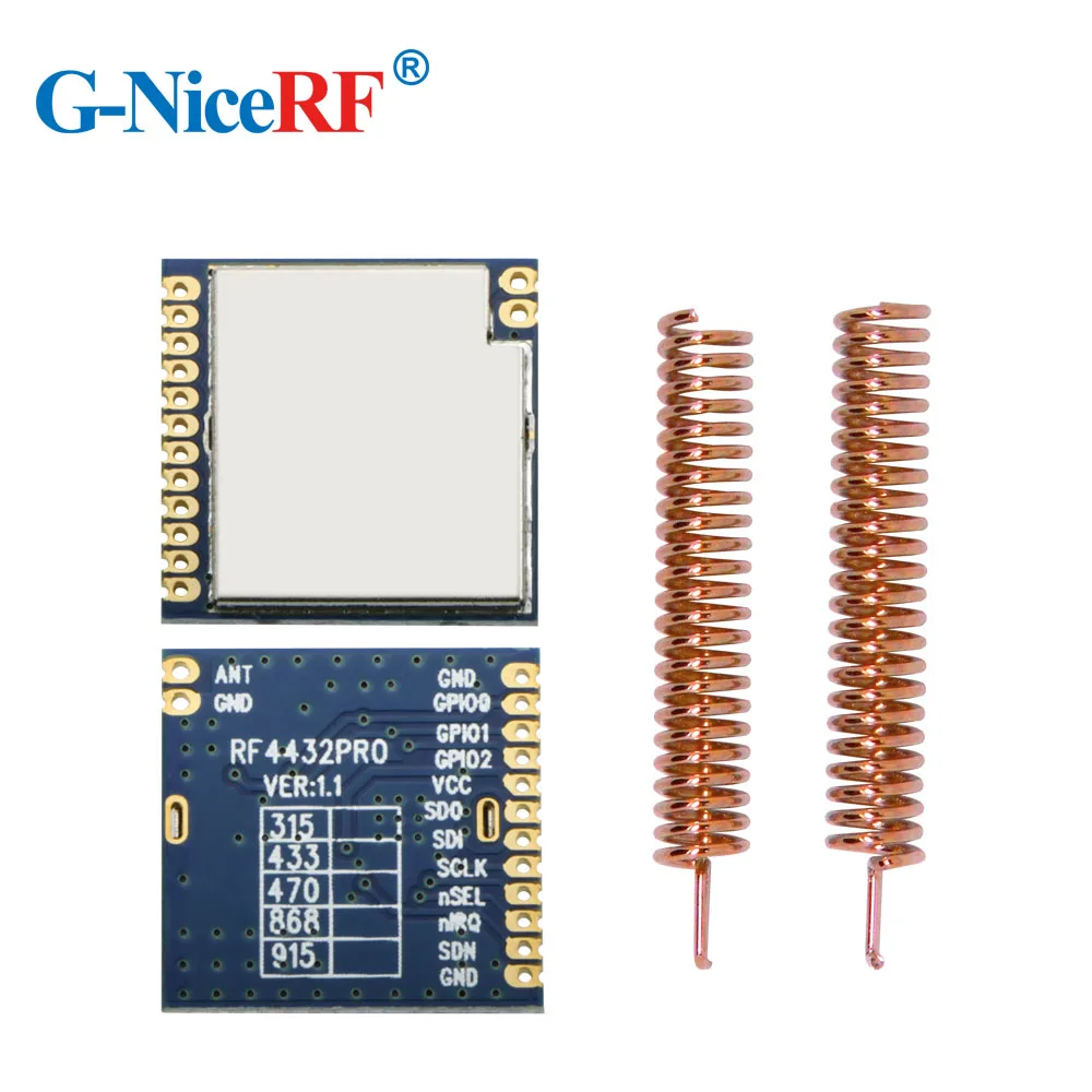 2 шт./лот RF4432PRO 100мВт Si4432 FSK/ GFSK Встроенный анти-помеховый 433МГц беспроводной модуль передачи данных.