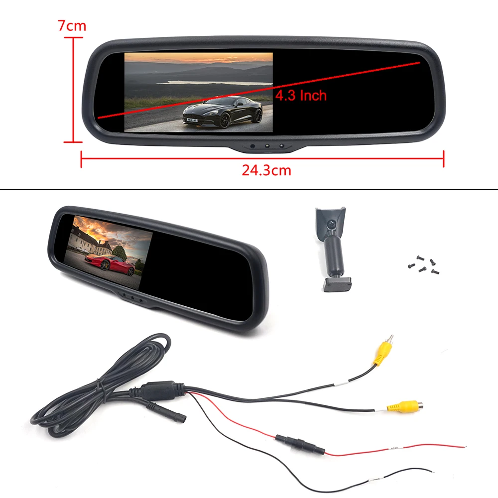 Carsanbo 4 3 дюймов автомобиля зеркало заднего вида для контроля уровня сахара в крови