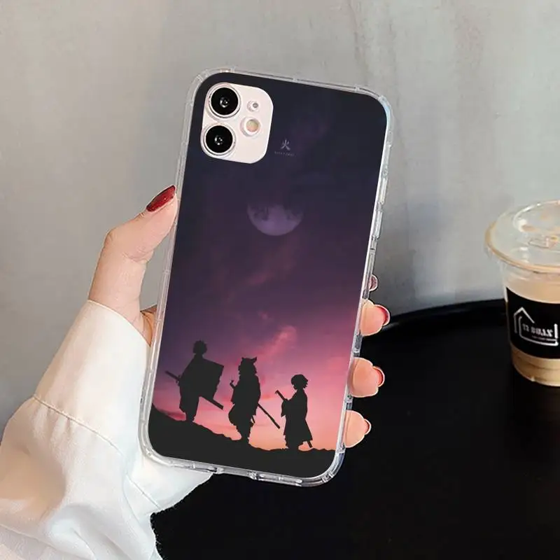 

Anime silhouette Phone Case for iPhone 4s 5c se 6 7 8 x 11 Cover Fundas Coque