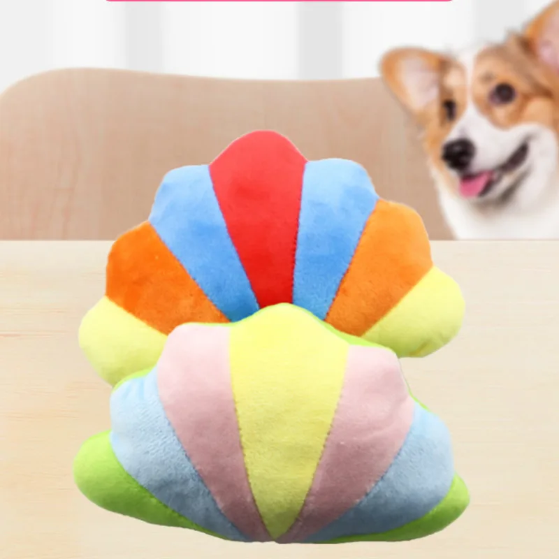 

Color Shells Dog Toy Chewy Squeaky Toy Plush Pet Toys Dog Toothbrush Bite Resistant Molar Training Interactive Pet Supplies