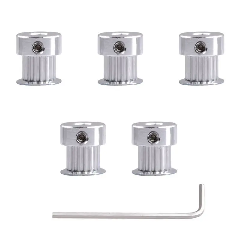 5 шт. алюминиевые шкивы для ремня ГРМ GT2 20 зубьев диаметр мм ширина 6 и гаечный ключ