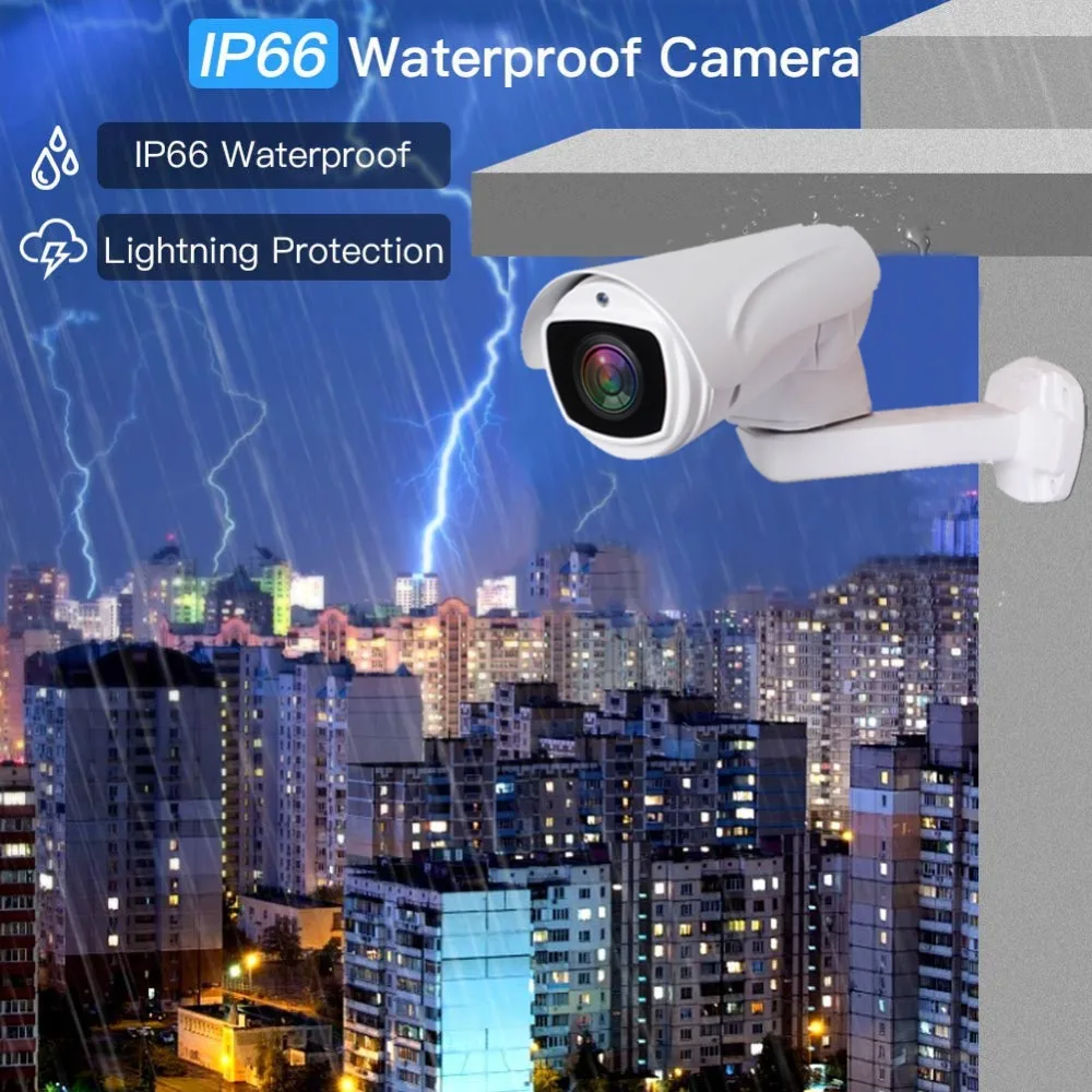 UniLook открытый 2MP/5MP пуля POE PTZ IP камера 4x/10x оптический зум HD PTZ камера системы безопасности Onvif Всепогодный ИК 80 м H.265
