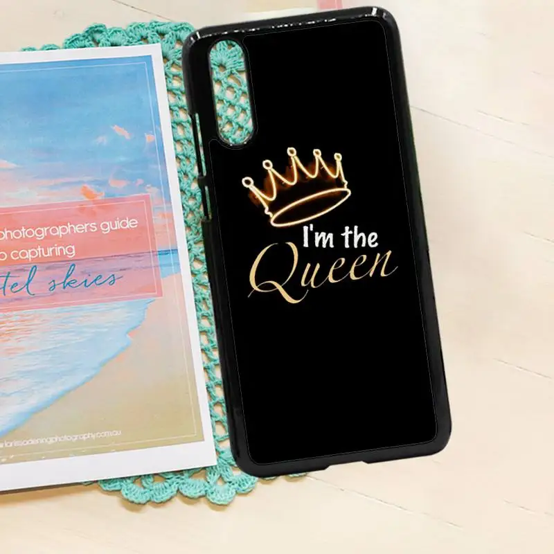 

King Queen letter design pattern high quality Phone Case shell PC for iPhone 11 12 pro XS MAX 8 7 6 6S Plus X 5S SE 2020 XR
