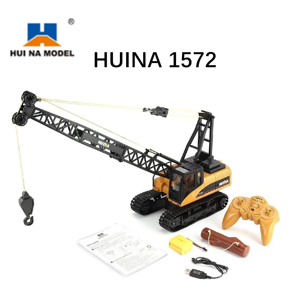 

HUINA 1572 15ch RC Alloy Crane 1/14 2.4GHz Engineering Movable Latticed Boom Hook Mechanical Truck Toy Car with Sound Light