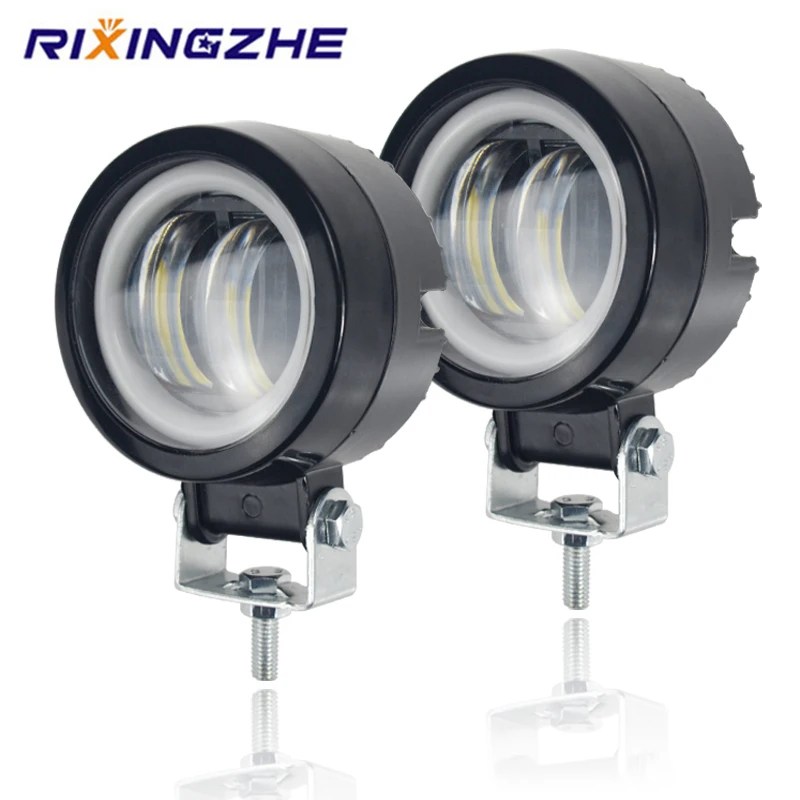 

1 шт./2 шт. 7D объектив 3 дюйма рабочее освещение круглая Светодиодная панель фары «ангельские глазки» прожсветильник для мотоцикла внедорожн...