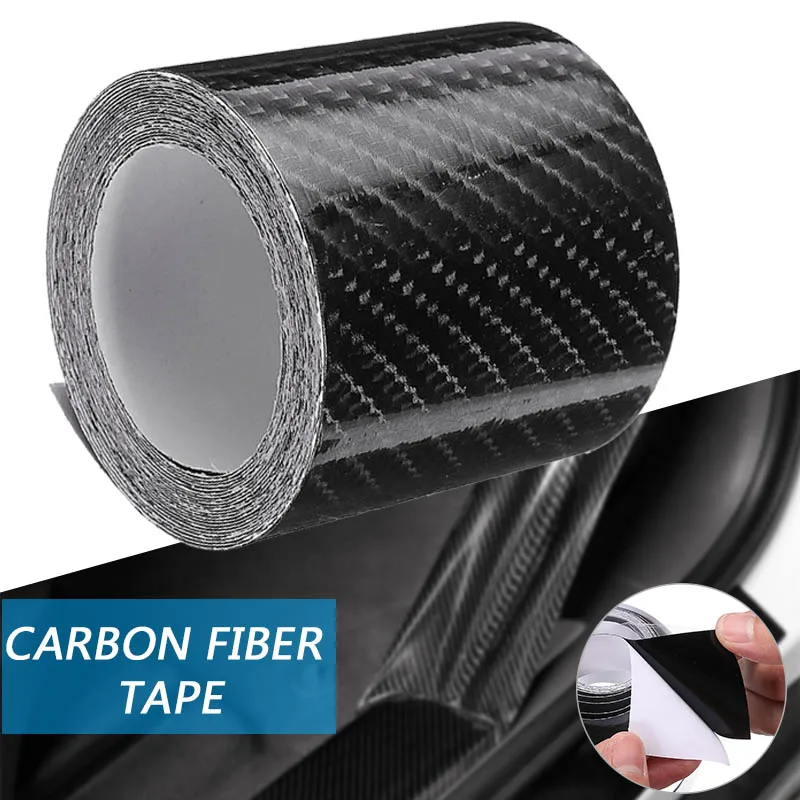 

1 Roll 3 Meter Carbon fiber Car Sticker Protector Strip Door Sill Anti Scratch Tape Collision Scuff DIY Paste Protection Sticker