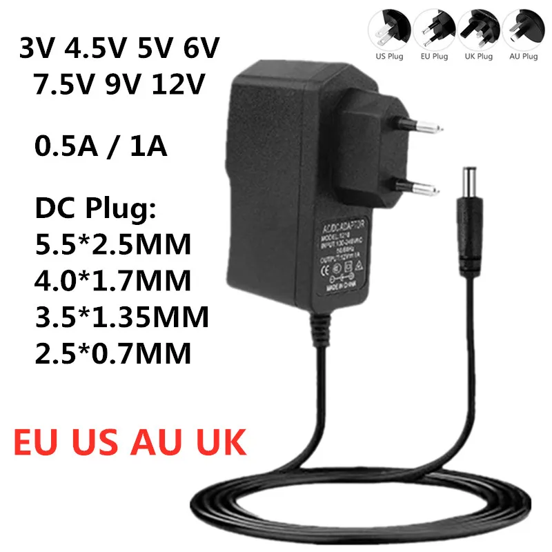 AC 110-240V DC 3V 4 5 V 5V 6V 7 9V 12 для 0.5A 1A светодиодный светильник полосы Универсальный