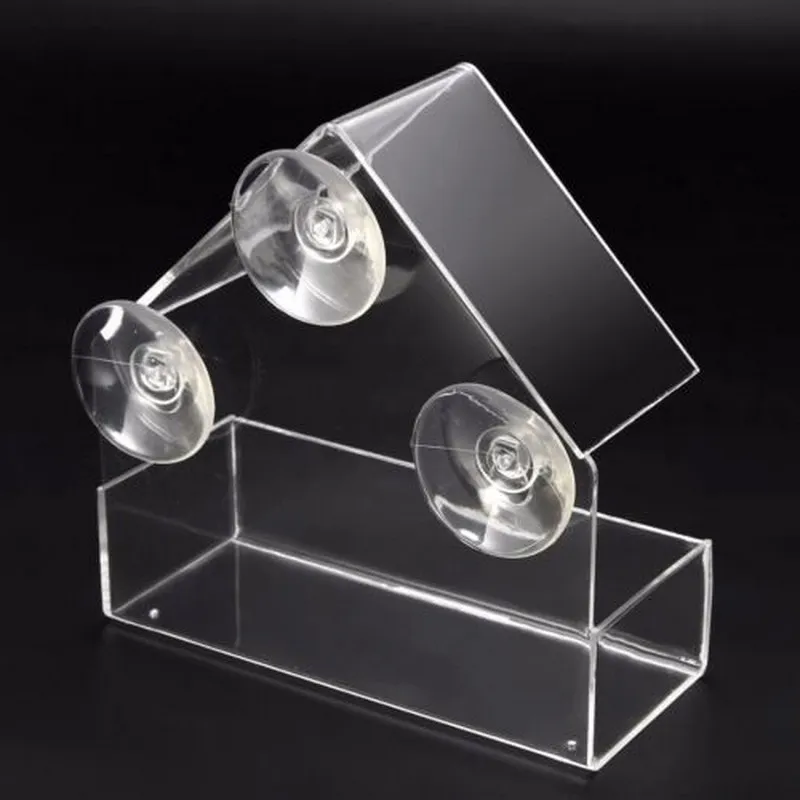 

Bird Feeder Container Window Durable and Clear Hanging with 3 Extra Large Suction Cups Outdoor Type Clear Plastic Bird Feeder