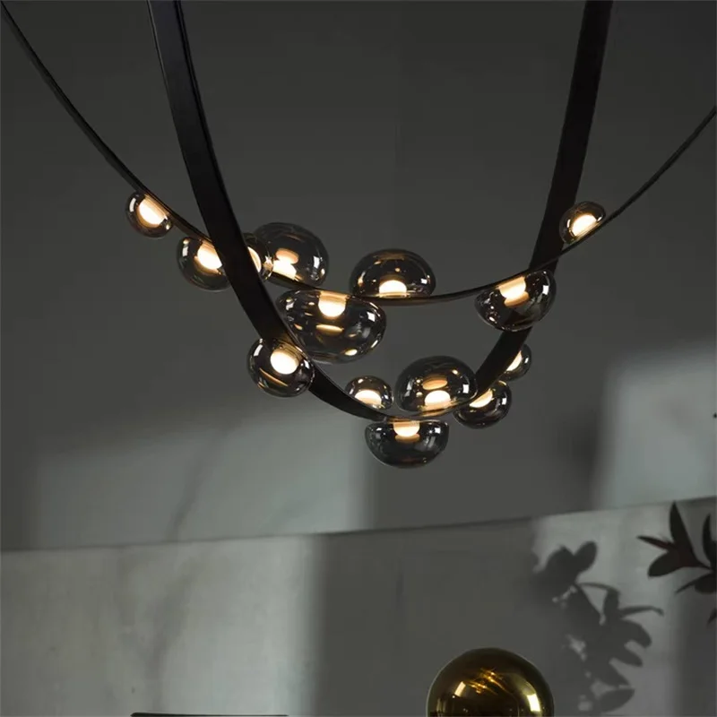 

Nordic minimalist restaurant strip pendant lamp simple modern designer dining table bar office pendant lights