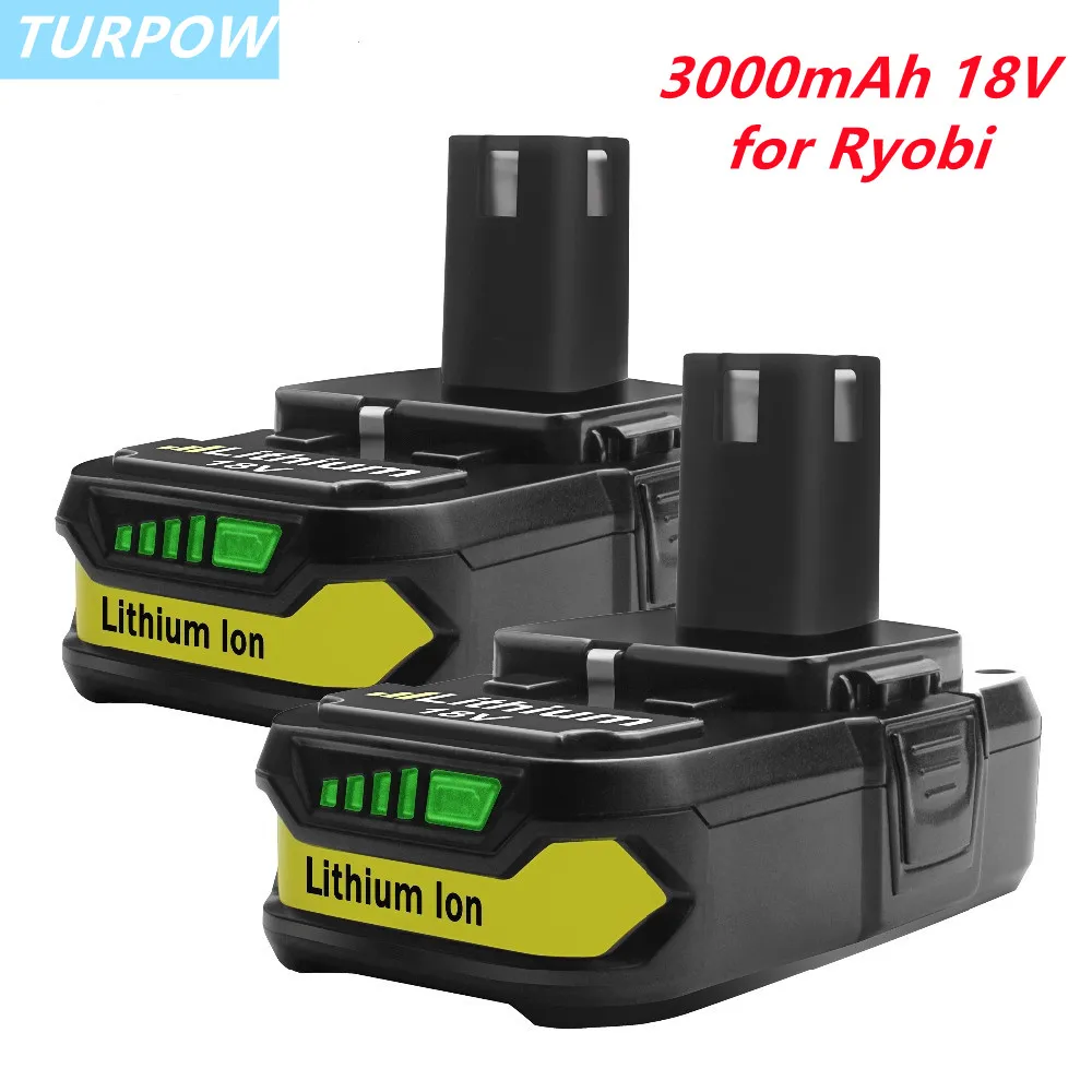 

Turpow 3000mAh 18V P107 Replacement Battery for Ryobi P104 P105 P102 P103 P107 Cordless Li-ion Rechargeable Battery L50