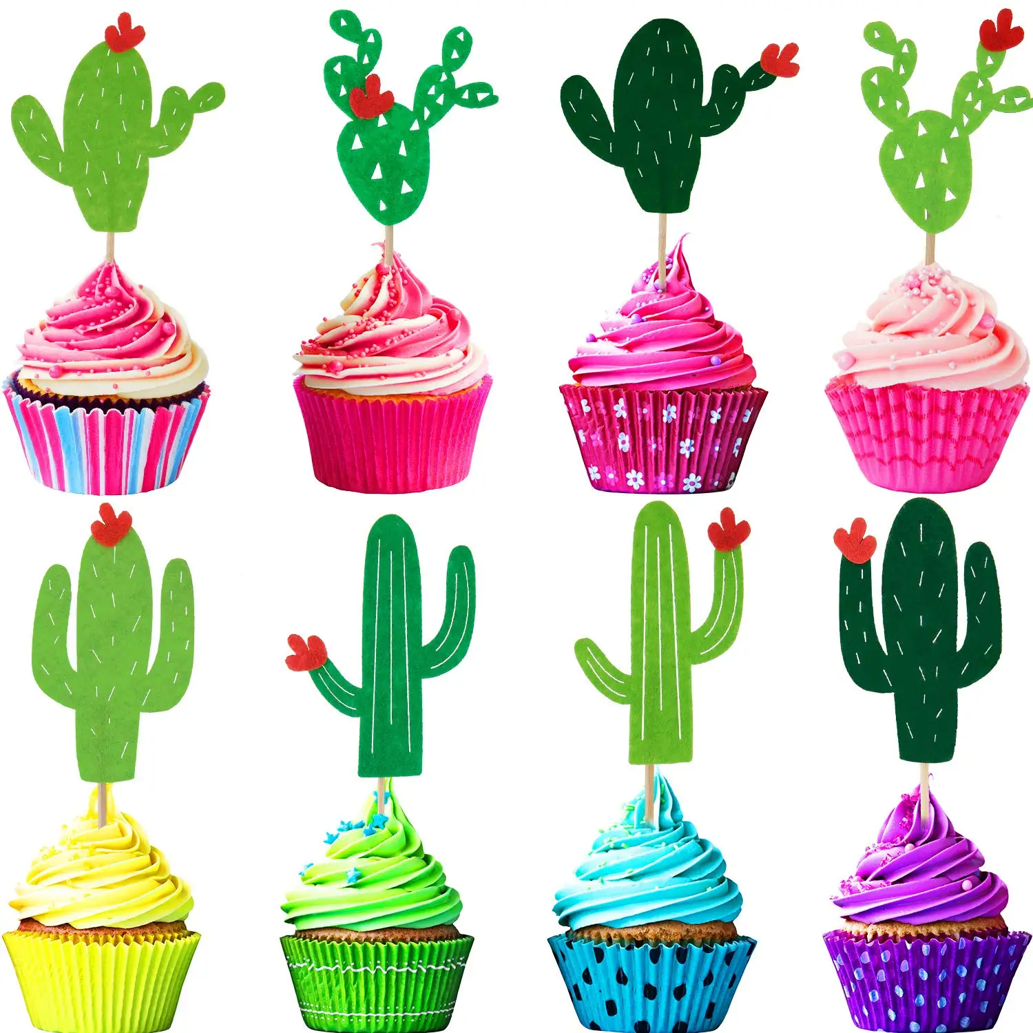 8 шт. Топпер для капкейков С КАКТУСОМ украшения торта на свадьбу день рождения