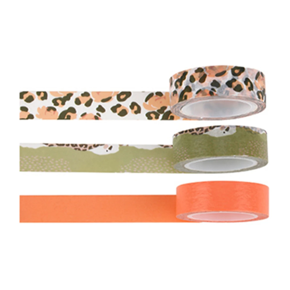 Леопардовая фотобумага 3 рулона ширина 15 мм|Офисный скотч| |