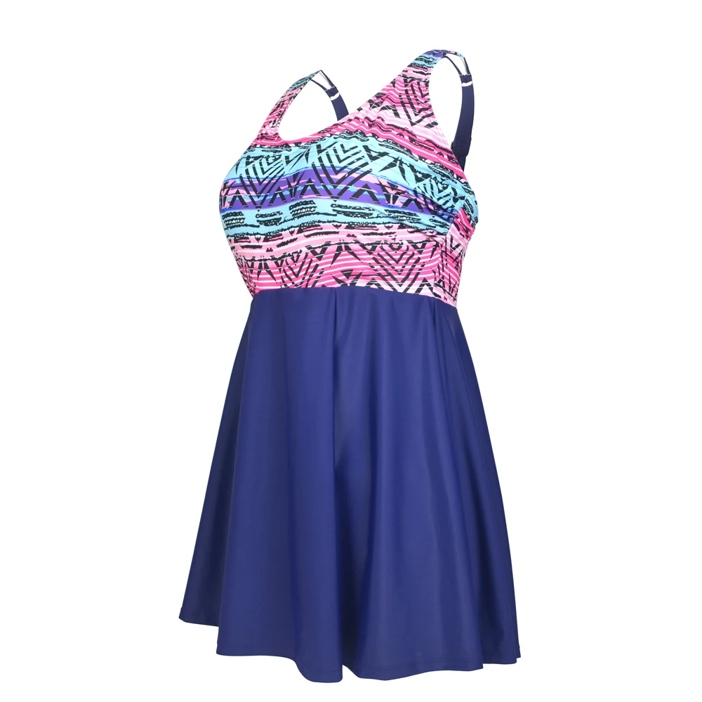 Новый бикини стиль цветочный принт цельный купальный костюм Высокая талия юбка