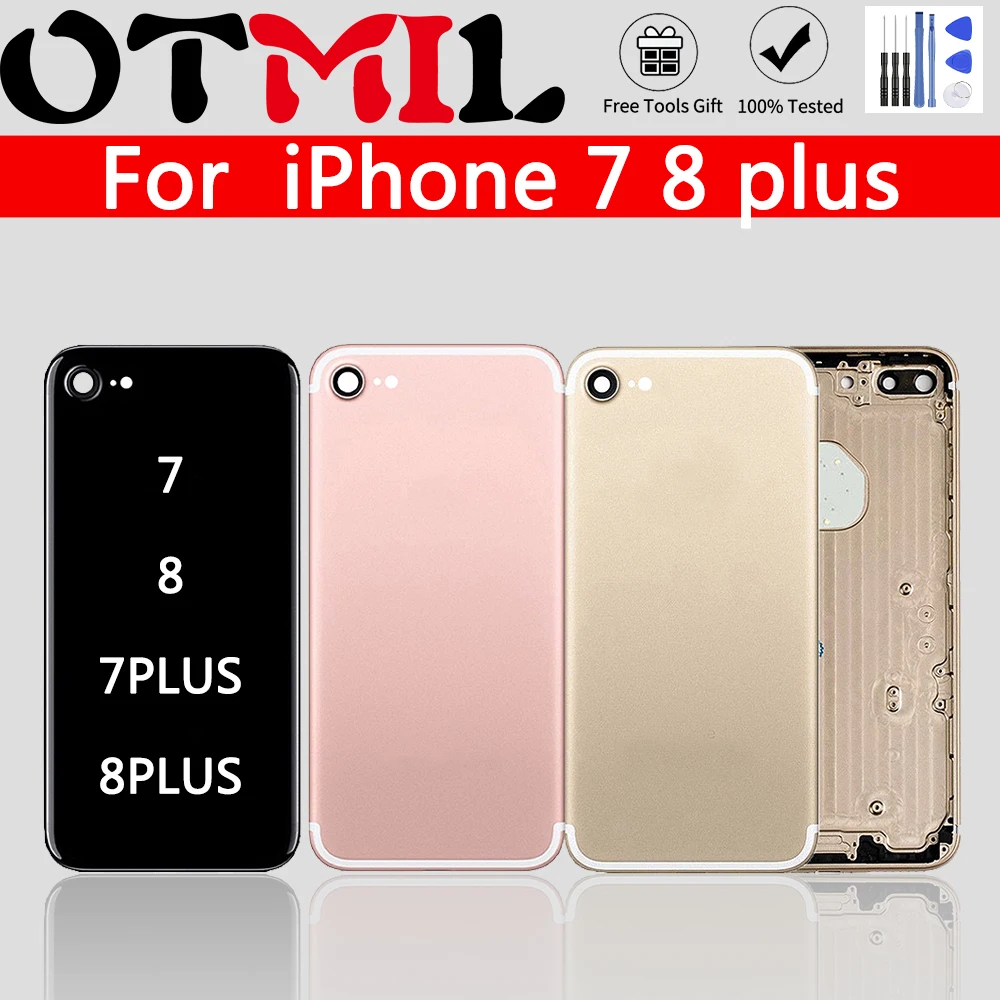 OTMIL Back Housing For iPhone 7 8 Plus Battery Cover with Side Keys SIM Tray iPhone7 Rear Door Case iPhone8 | Мобильные телефоны и