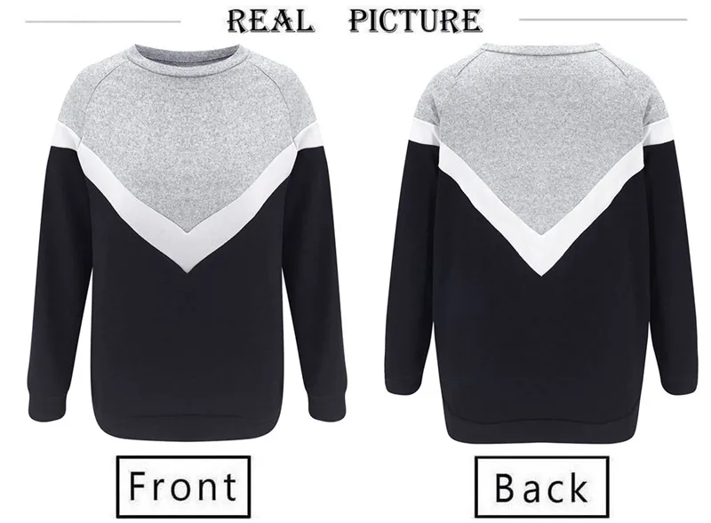 

hirigin Women's Long Sleeve patchwork Round Neck Fashion Autumn winter Casual Tops female o-neck new sweatshirts