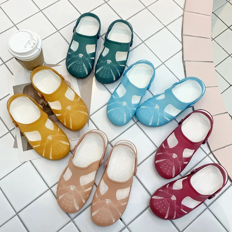 Новинка лета 2020 Женские туфли на плоской подошве с отверстиями удобные уличные