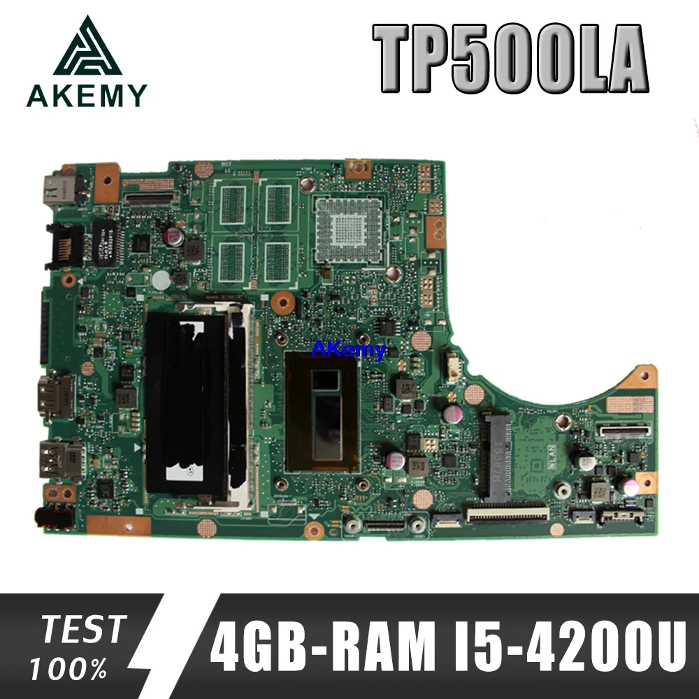 

Новая материнская плата для ноутбука Akemy TP500LN TP500LA GM для For Asus TP500LA TP500LD TP500L оригинальная материнская плата 4GB-RAM I5-4200U LVDS/EDP