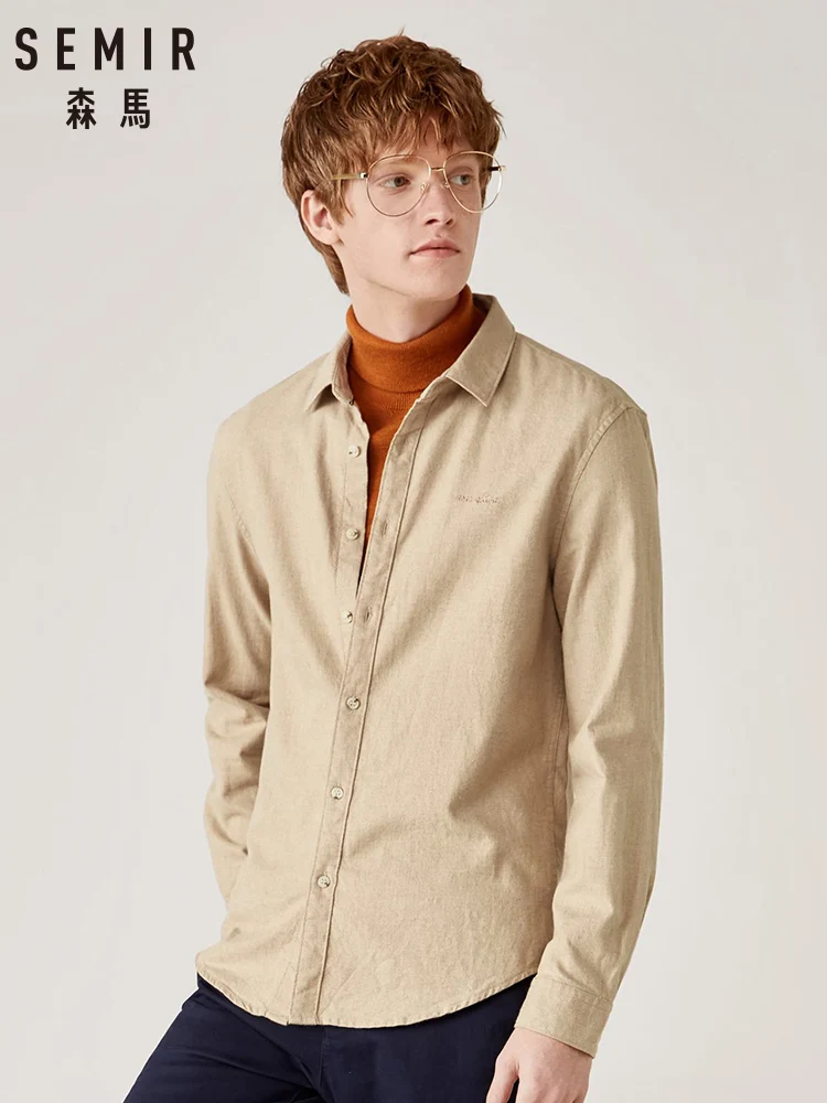 Мужская рубашка с длинным рукавом SEMIR новинка 2019 зимняя Хлопковая мужская
