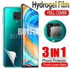 3-в-1 передняя + задняя Гидрогелевая пленка для камеры Xiaomi Redmi Note 9 8 7 Pro Max 9s 8t 7s защитная пленка на Redmy Note9 Pro не стекло