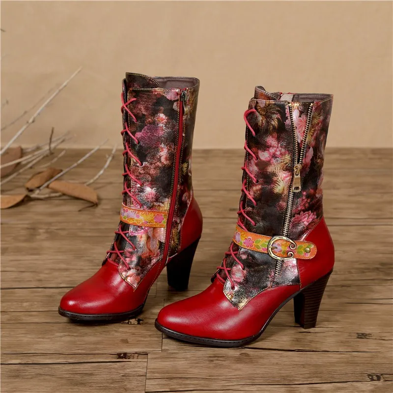 

Женские ботинки на платформе YourSeason, теплая Винтажная обувь из натуральной кожи ручной работы, на молнии, 2021