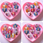 Мультяшное кольцо Disney, принцесса, Холодное сердце, Анна, Эльза, София, акриловые красочные бриллианты, смола, милые детские игрушки, детские украшения, рождественские подарки