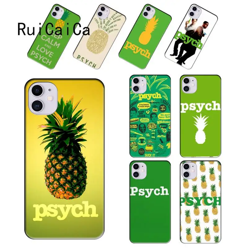 RuiCaiCa psych зеленый ананас Bling милый чехол для телефона iPhone 12 8 7 6 6S Plus X XS MAX 5 5S SE XR 11 pro