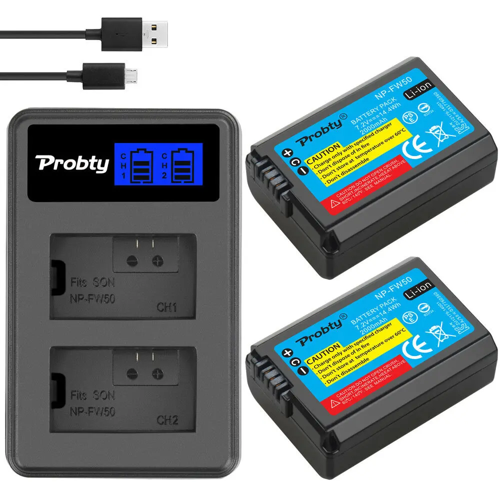 FOR SONY NP-FW50 NP FW50 Camera Battery + LCD USB Dual Charger for Sony Alpha a6500 a6300 a6000 a5000 a3000 NEX-3 a7R a7S NEX-7 |