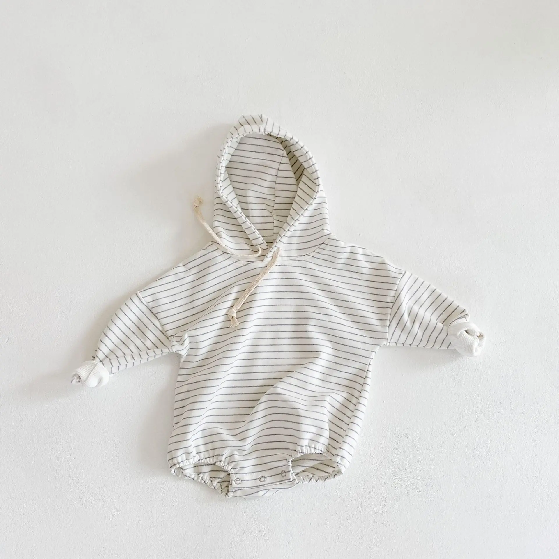 

2020 Baby romper black white gray striped design toddler jumpsuit terry cotton design sweet baby kids clothing