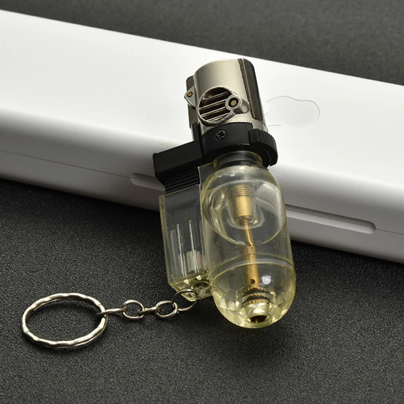 

Hot Jet Torch Lighter Turbo Cigar Pipe Keychain Lighter Nozzles Windproof Outdoor Butane Gas Gasoline Lighter 1300 C Key Ring