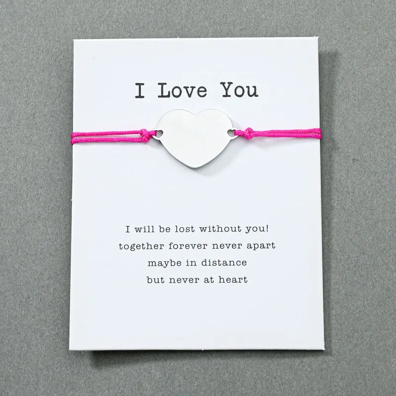 Романтический серебряный браслет с персонализированным сердцем для женщин и