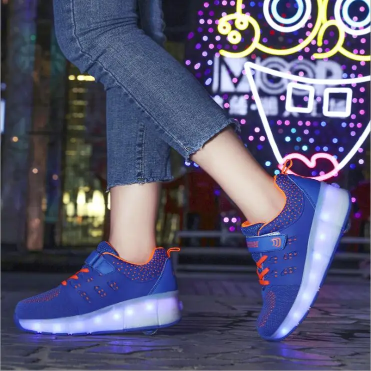color 13 Heelies usb зарядка светодиодный светильник кроссовки с одним колесом мальчик девочка роликовые коньки повседневная обувь с роликом - Цвет: color 13