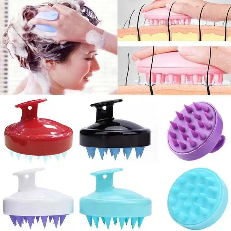 

Silicone Head Body To Wash Clean Care Hair Root Itching Scalp Massage Comb Shower Brush Bath Spa Anti-Dandruff Shampoo