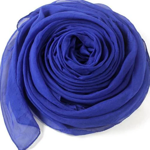 Модный женский летний однотонный шарф шифоновая Пляжная накидка на бикини