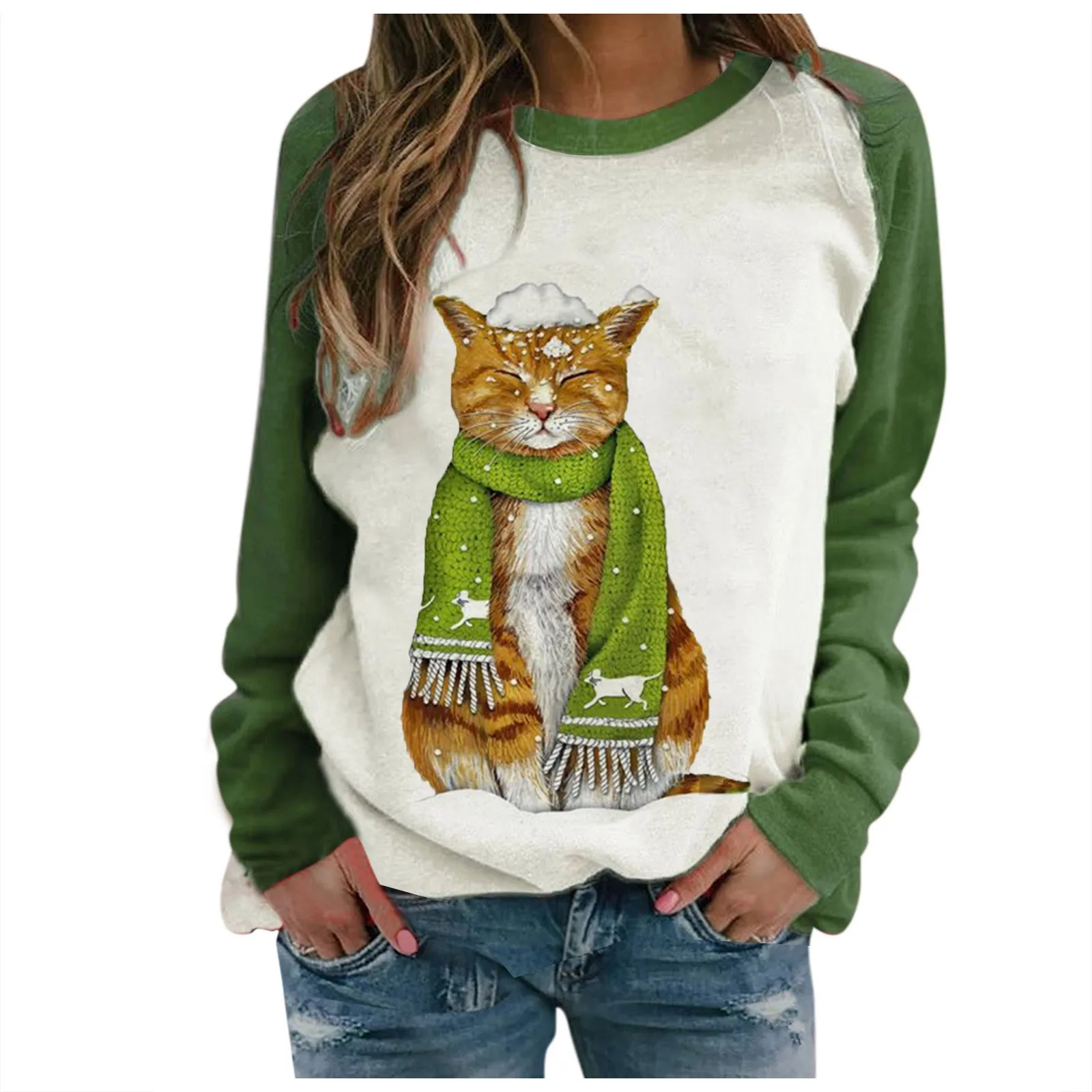 

high quality top selling product in 2020 Women Casual Print Long Sleeve Top Sweatshirt Support Wholesale and Dropshipping