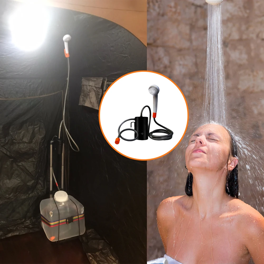 

USB Outdoor Portable Shower Electric Shower Camping Rechargeable Bathing Artifact Camping Shower Pumping Strong 1.8m