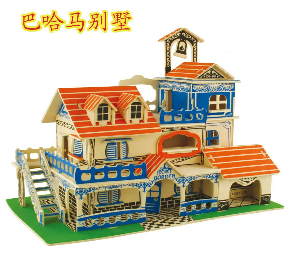

3D деревянная модель «сделай сам» головоломка игрушка ребенок подарок собрать Багамский стиль пляжный дом вилла деревянная игра деревянные...