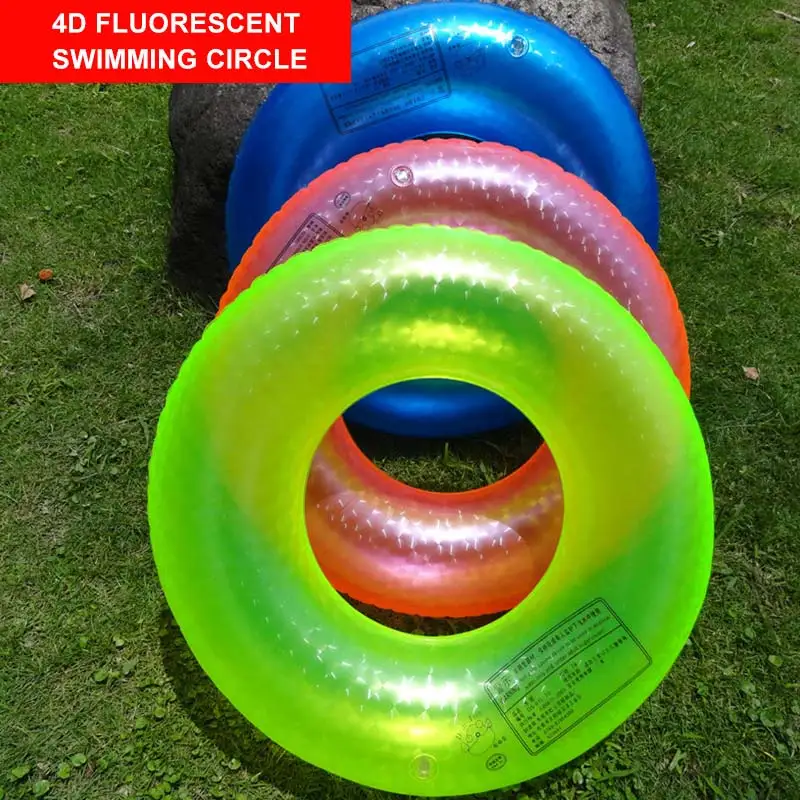

Summer Inflatable Fluorescent Swimming Ring Pool Floating Tube Ring Safety Float Water Sports Toys For Women Kids Adults