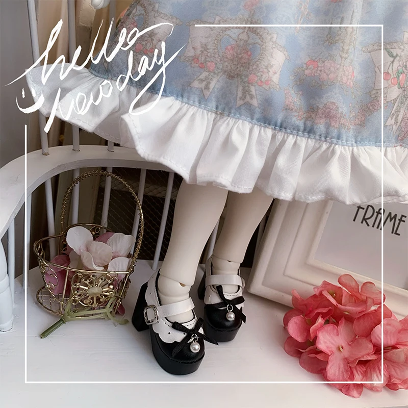 

1/4 1/6 BJD обувь черного цвета с бантом для 1/4 MSD Yosd RL BJD женская обувь