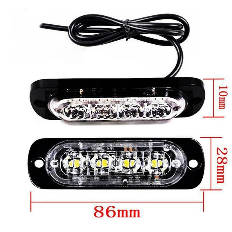 

4LED Car Light Bar Car Off-road Truck Urgent Van Warning 12-24V Kit Lamp