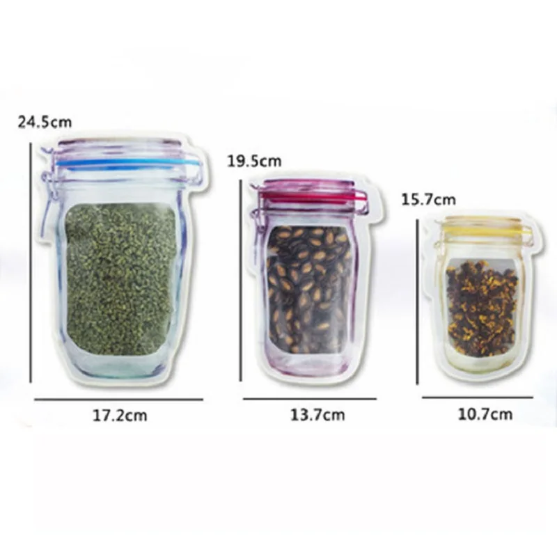 Многоразовые герметичные пакеты для хранения продуктов детские на молнии с