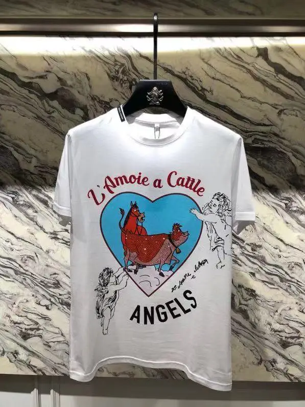 

& ZK01423Fashion Tops Tees 2021 Runway Luxury famous Brand European Design Short Print party style T-Shirts Men's Clothing