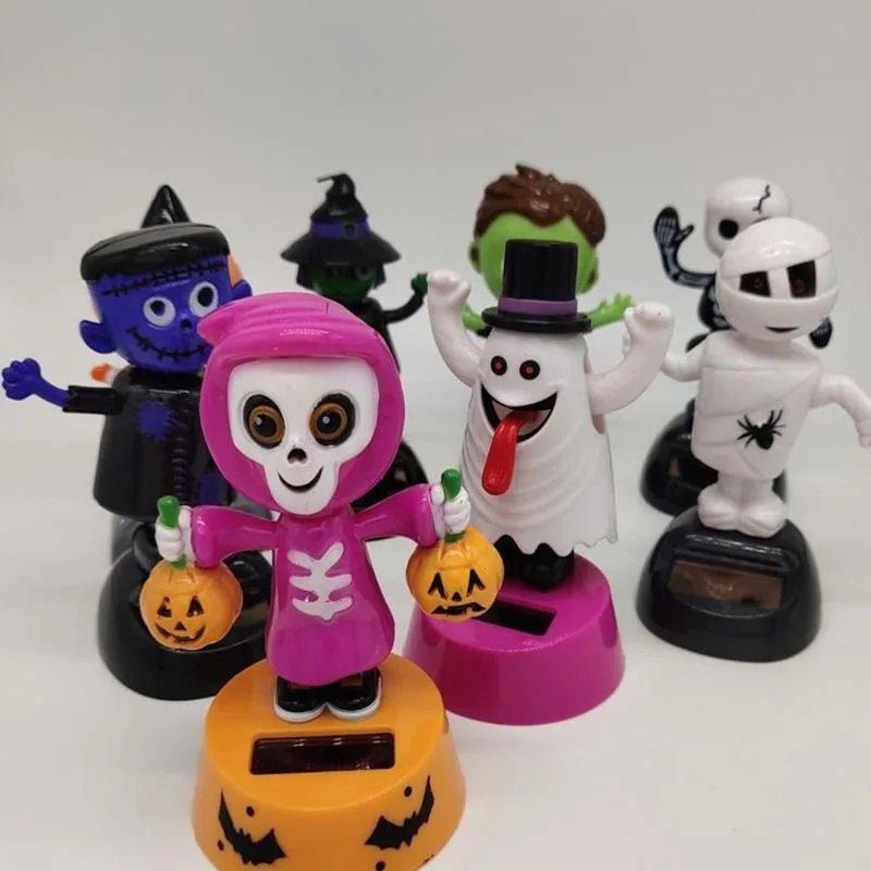 1 шт. креативная кукла на солнечной батарее с качающейся головой для Хэллоуина
