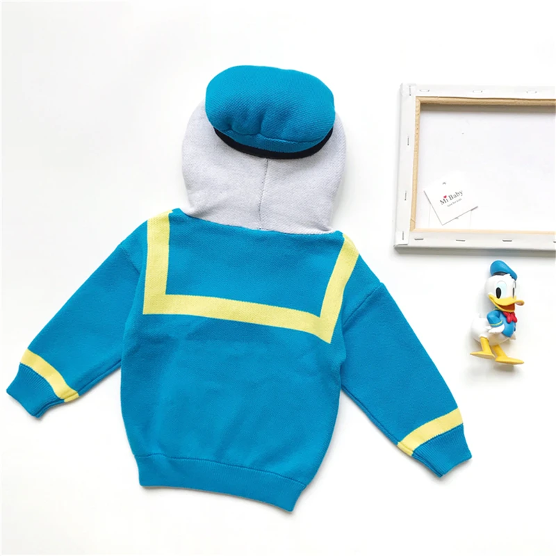 Вязаный свитер с рисунком утки для маленьких девочек кардиган мальчиков детская