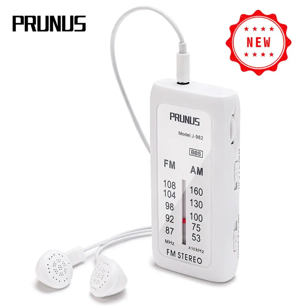 Портативное карманное радио PRUNUS FM /AM 2 диапазона бас стерео мини-приемник с