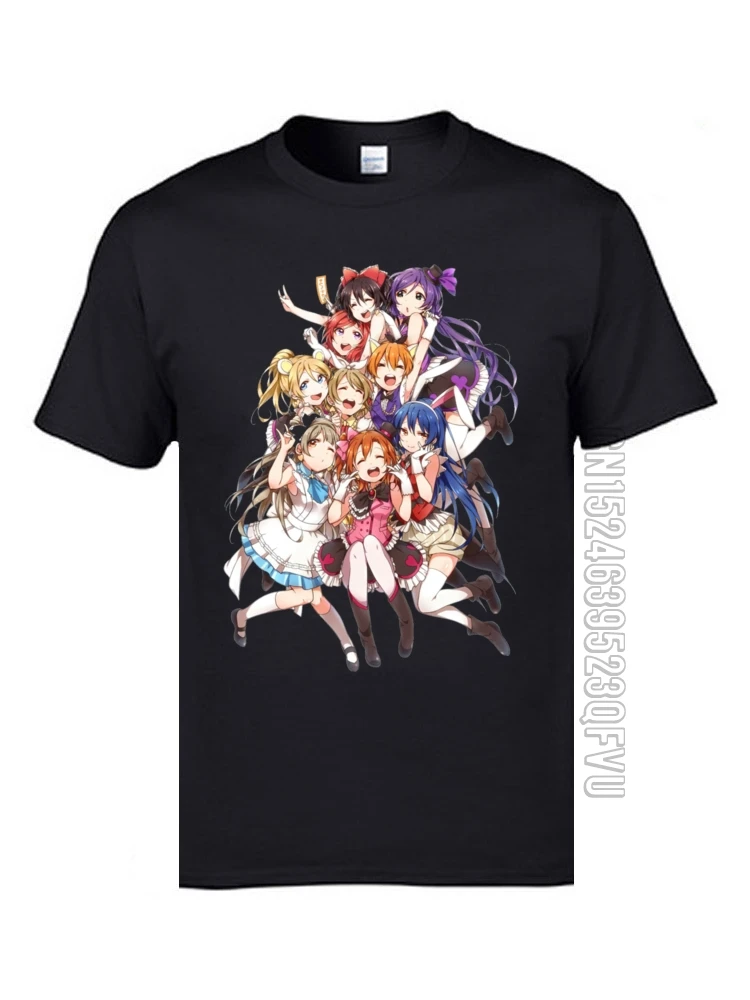 Футболка мужская с 3D принтом Love Live Kawaii манга 100% хлопок круглым вырезом 2019|Мужские