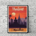 Холщовый постер, винтажная картина из Таиланда, пейзаж, настенное искусство, HD печать, картина для спальни, гостиной, домашний декор