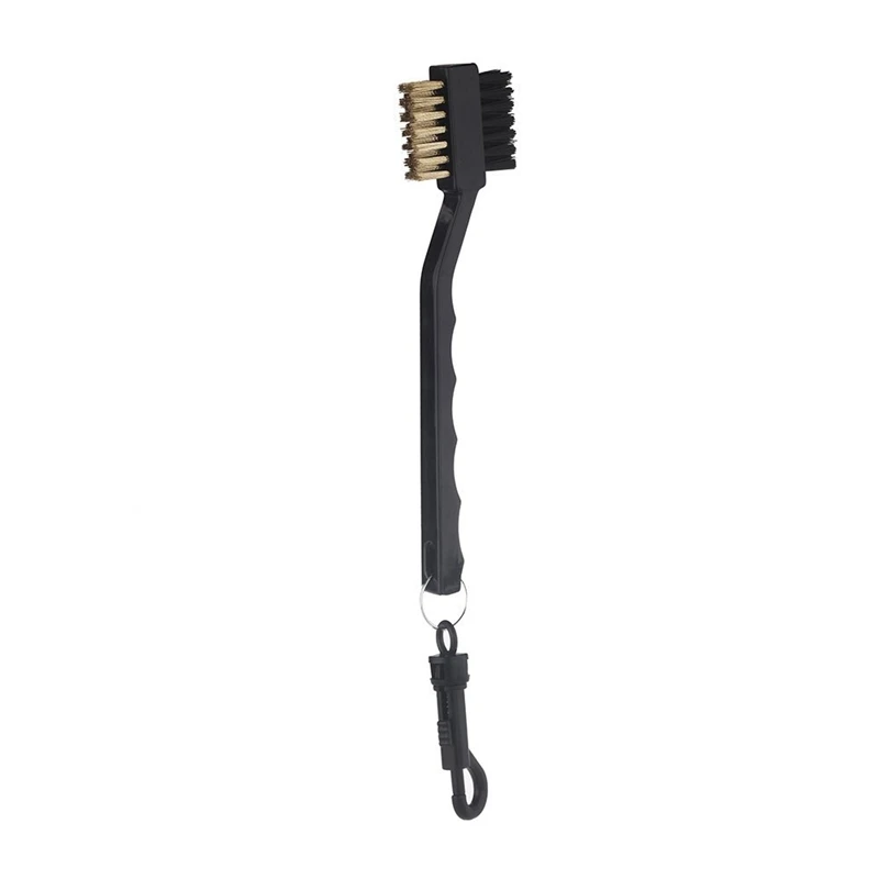Quality Dual Bristles Golf Club Brush Cleaner Ball 2 Way Cleaning Clip Groove Lightweight Portable | Спорт и развлечения