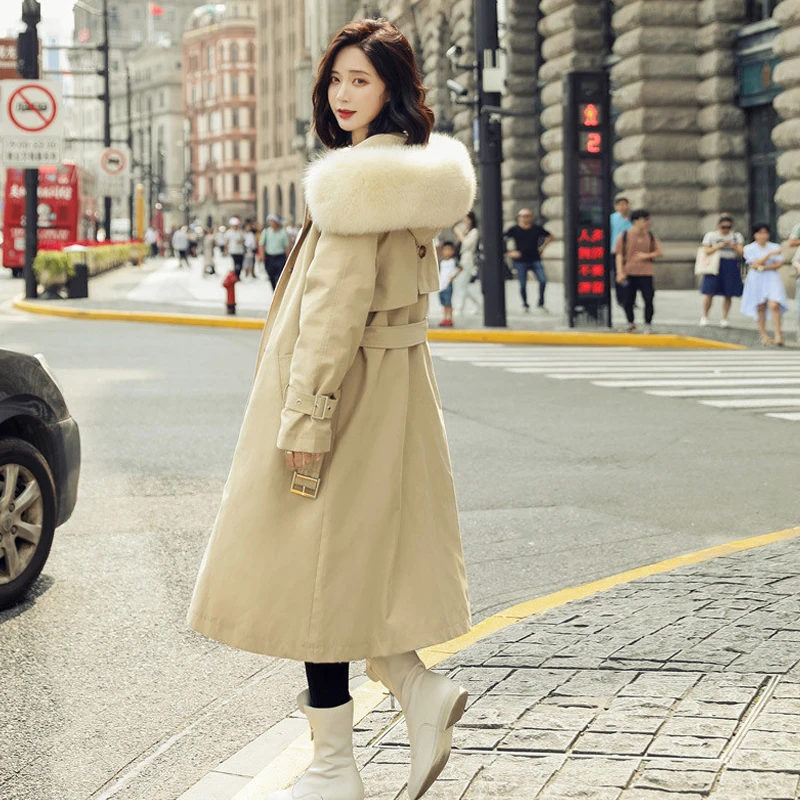 Женский пуховик с капюшоном Janveny куртка на 2020 белом утином пуху воротником из