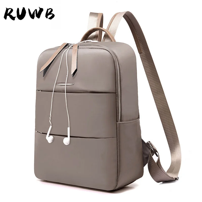 

RUWB 3 Zipper Anti-theft Backpack Waterproof Oxford Backpacks Diamond Lattice Bag High Capacity Solid Backpacks for Girls Bags