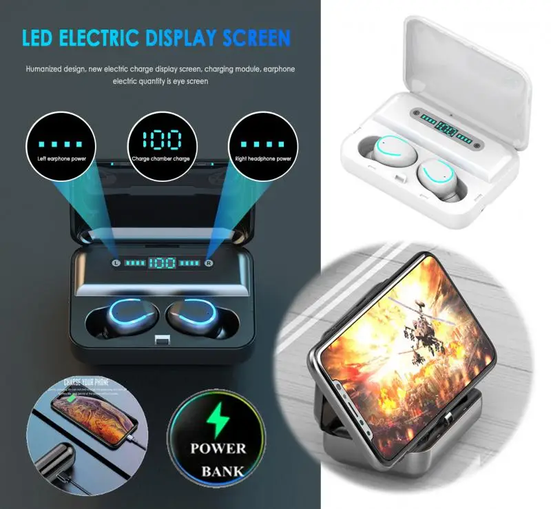 Беспроводные Bluetooth наушники Smart Touch TWS с аккумулятором спортивные дисплеем